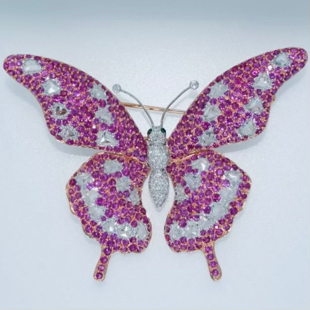 Butterfly Pink Sapphire Brooch