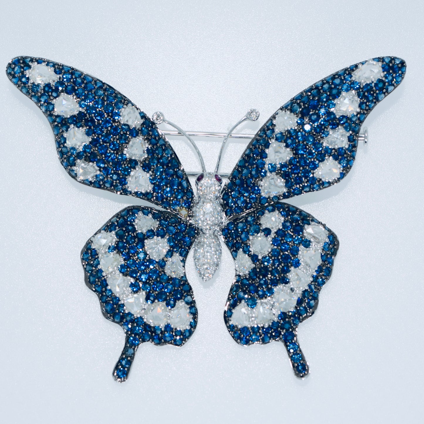 Butterfly Blue Sapphire Brooch