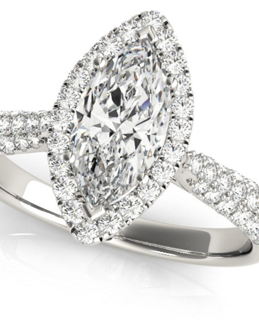 Marquise Halo Diamond Ring