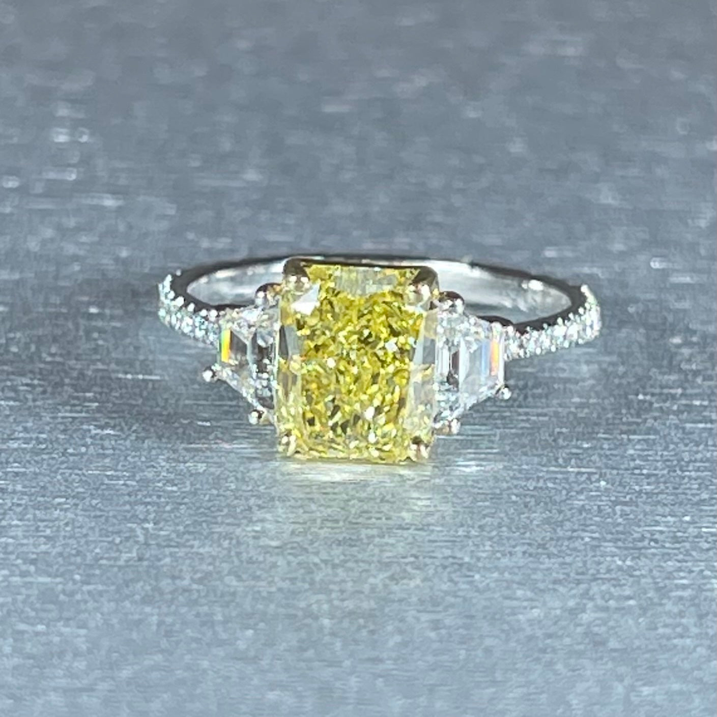 Fancy Yellow Radiant Shape Diamond Ring