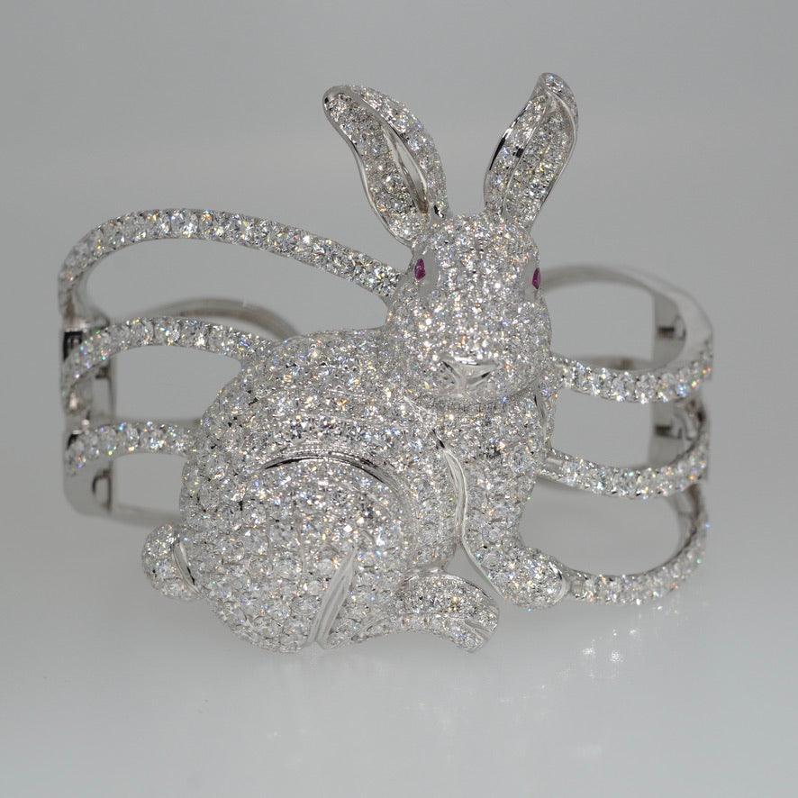 White Diamond Bunny Bangle