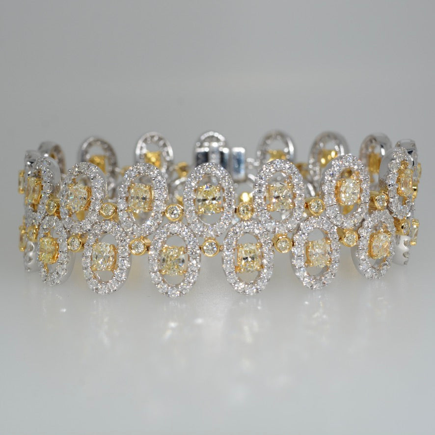Double Row Yellow Diamond Bracelet