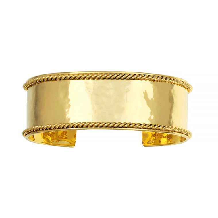 14K Yellow Gold Cuff with Rope Trim