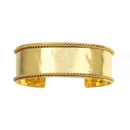 14K Yellow Gold Cuff with Rope Trim