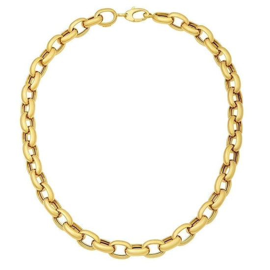 14K Yellow Gold Oval Link Necklace