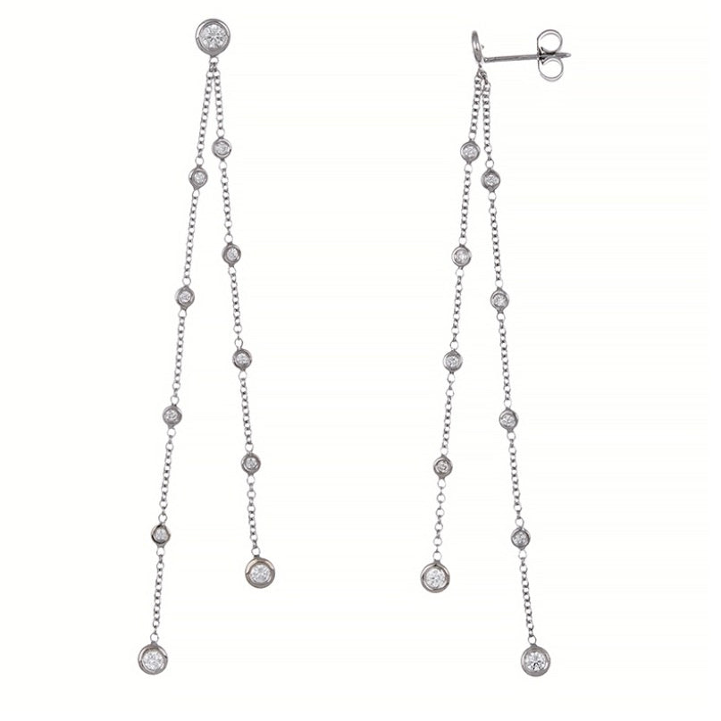 18K White Gold Diamond Earrings