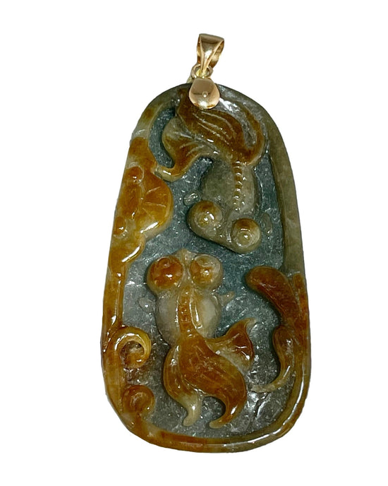 Red Jade Telescopic Goldfish Pendant