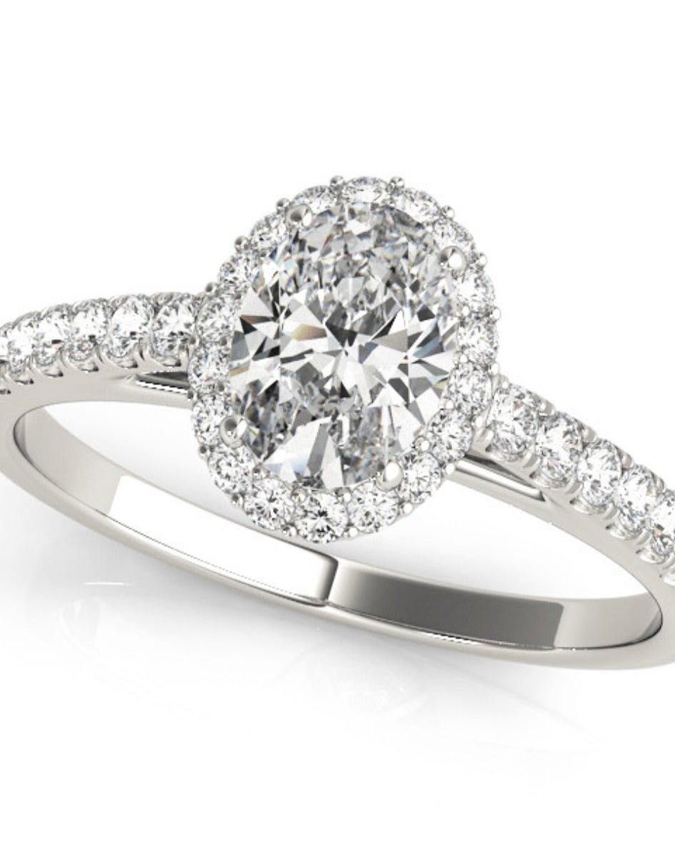 Oval Halo Diamond Engagement Ring