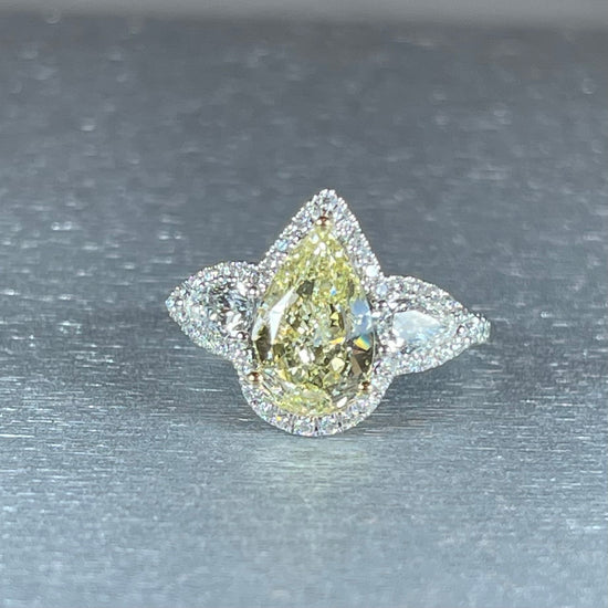 Fancy Yellow Pear Shape Diamond Ring