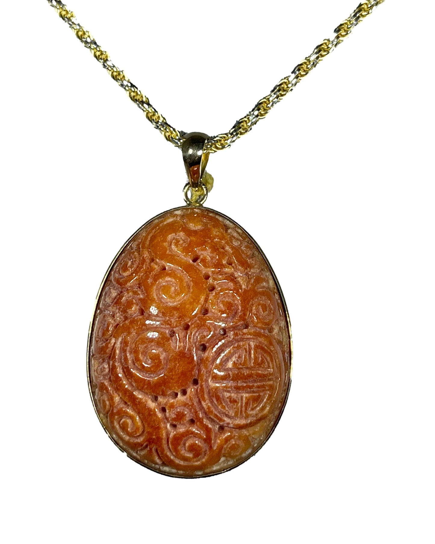 Red Jade Oval shape Pendant