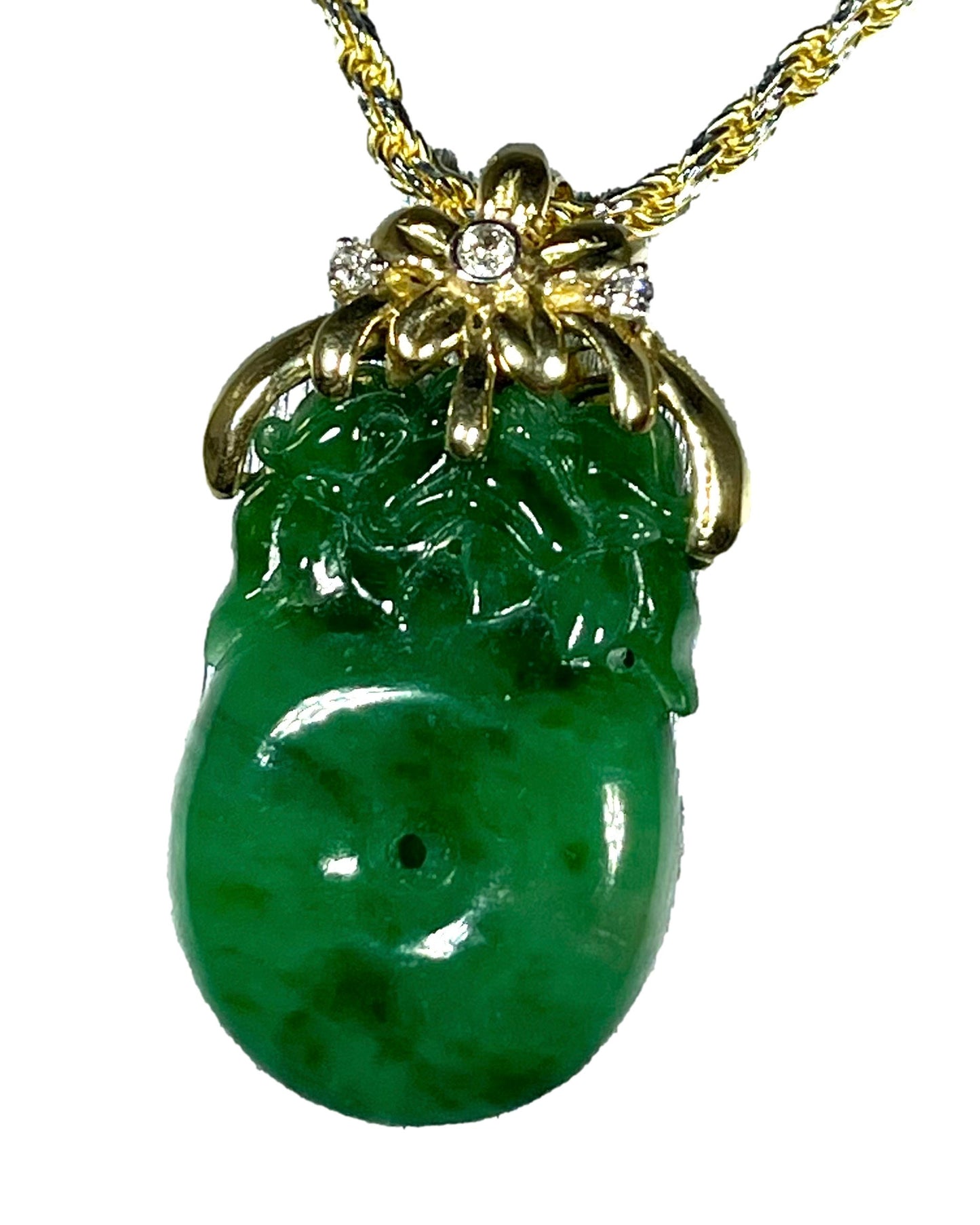 Orisun | Gold-Tone African Jade Round Pendant Necklace | In stock! | Arkai