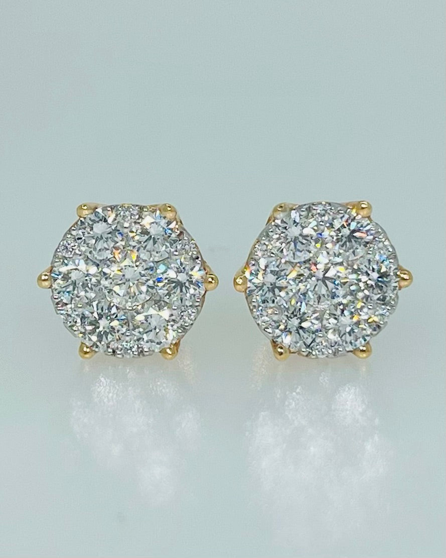 Round Diamond Stud Earrings