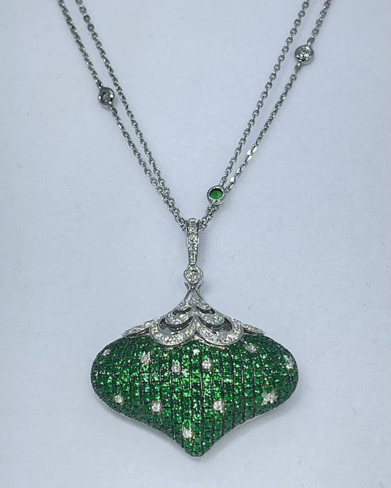 Green Tsavorite Ornament Necklace