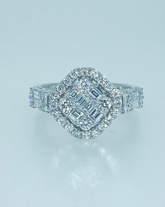 Square Shape Cluster Diamond Ring