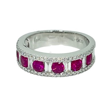 Ruby and Diamond Ring Band