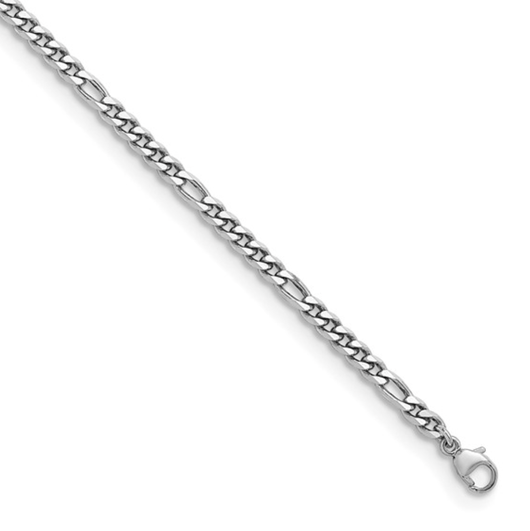 Solid Platinum Figaro Chain 3.2mm