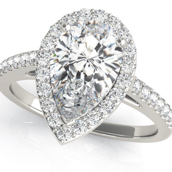 Pear shape Halo Diamond Engagement Ring