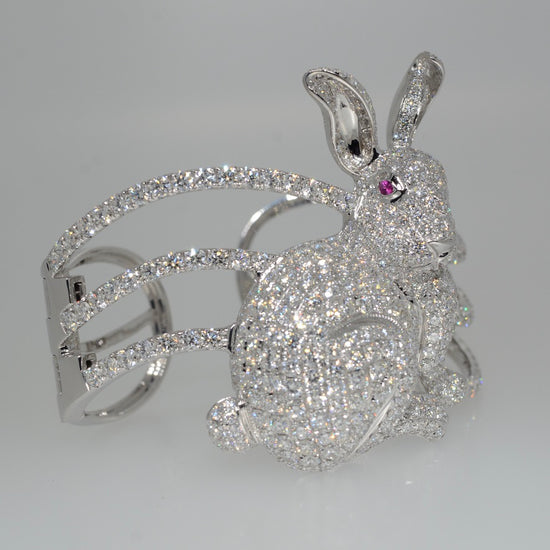 White Diamond Bunny Bangle