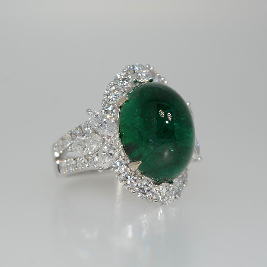 Cabochon Emerald Ring