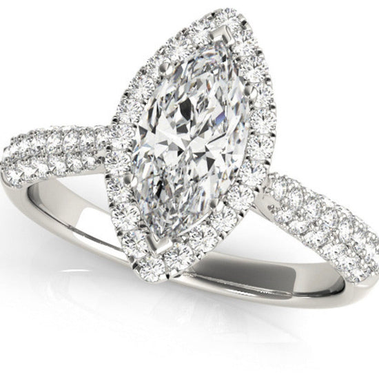 Marquise Halo Diamond Ring