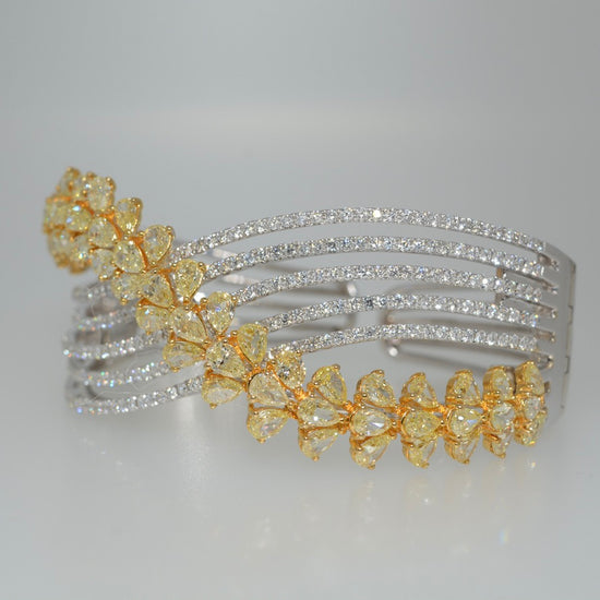 Yellow and White Diamond Bangle