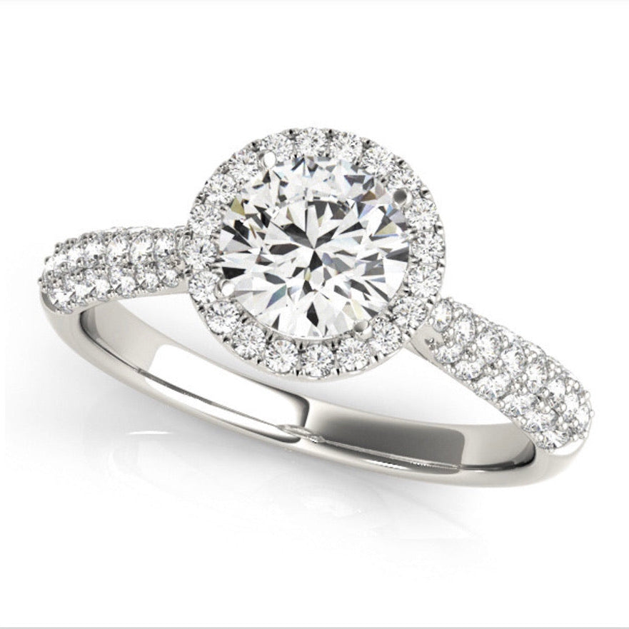 Round Halo Diamond Engagement Ring