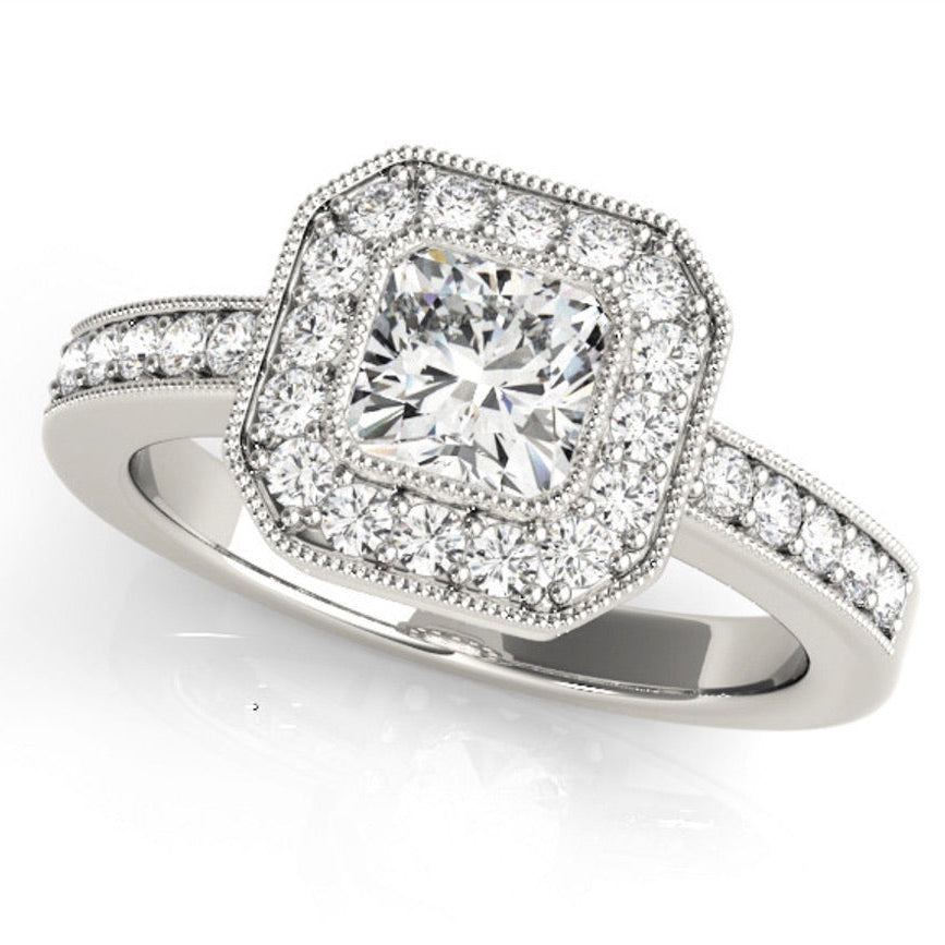 Square Halo Diamond Ring