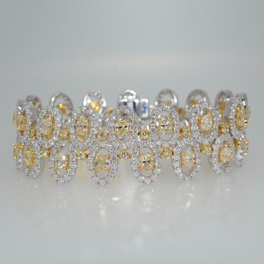 Double Row Yellow Diamond Bracelet