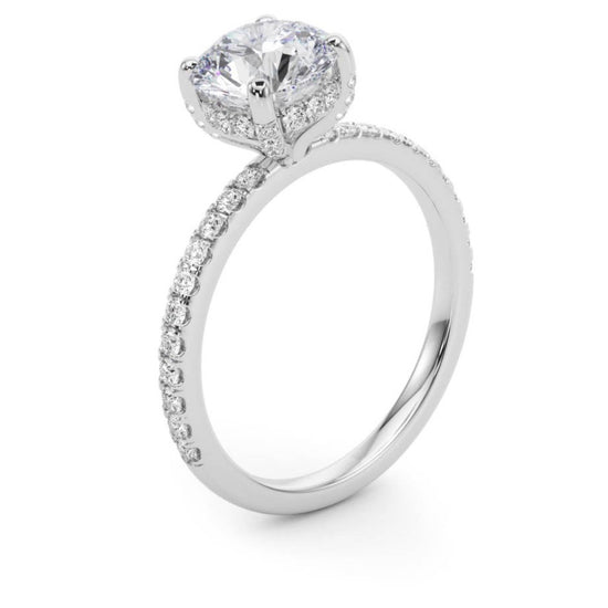 Hidden Halo Diamond Engagement Ring