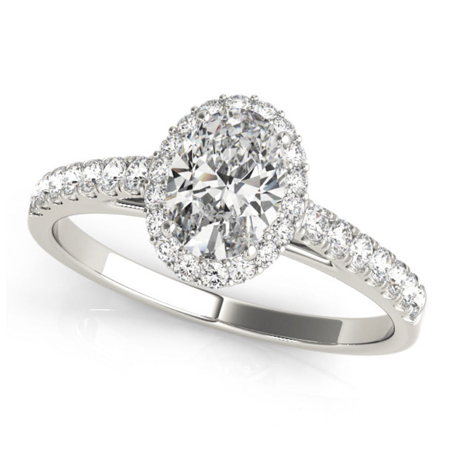 Oval Halo Diamond Engagement Ring