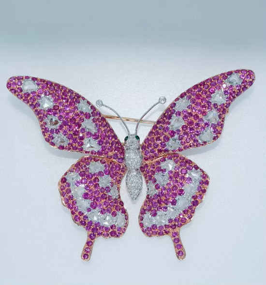 Butterfly Pink Sapphire Brooch