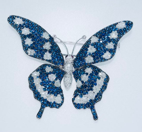 Butterfly Blue Sapphire Brooch