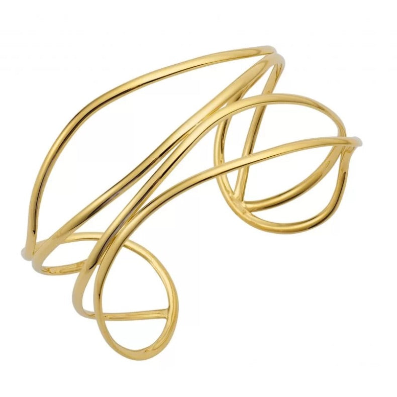 18K Yellow Gold Shiny Cuff