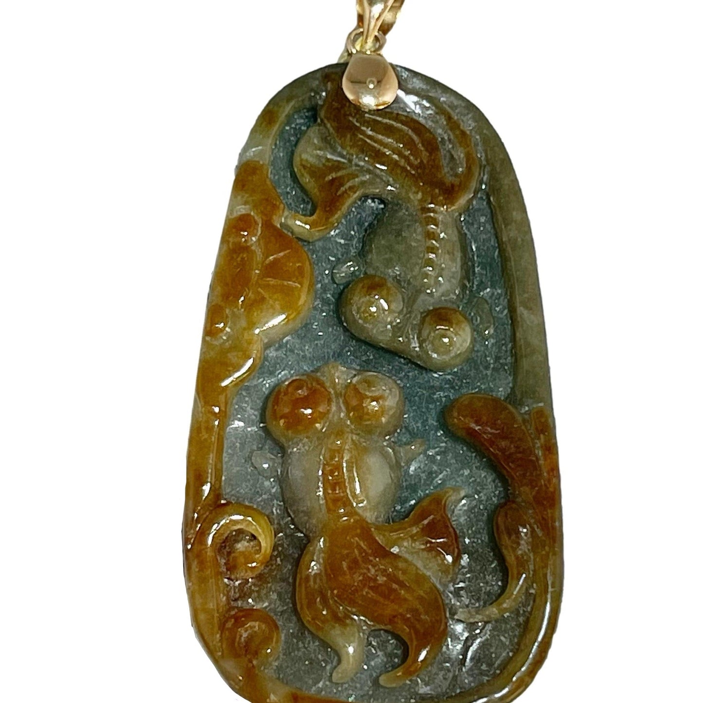 Red Jade Telescopic Goldfish Pendant