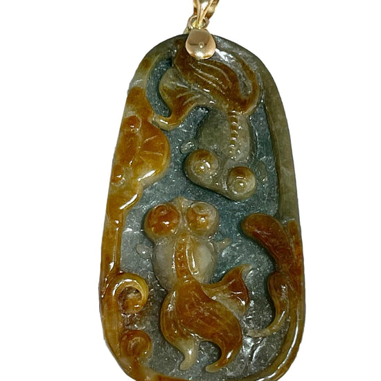 Red Jade Telescopic Goldfish Pendant