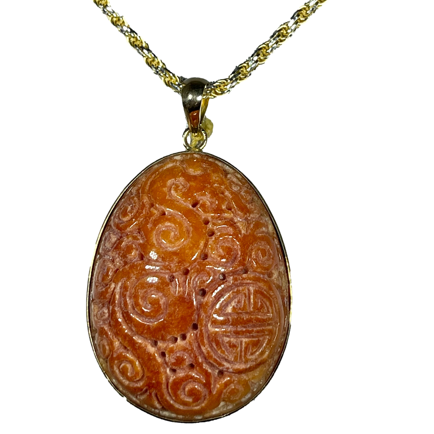 Red Jade Oval shape Pendant