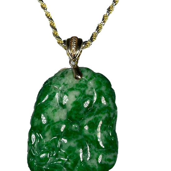 Green Jade Flower Pendant