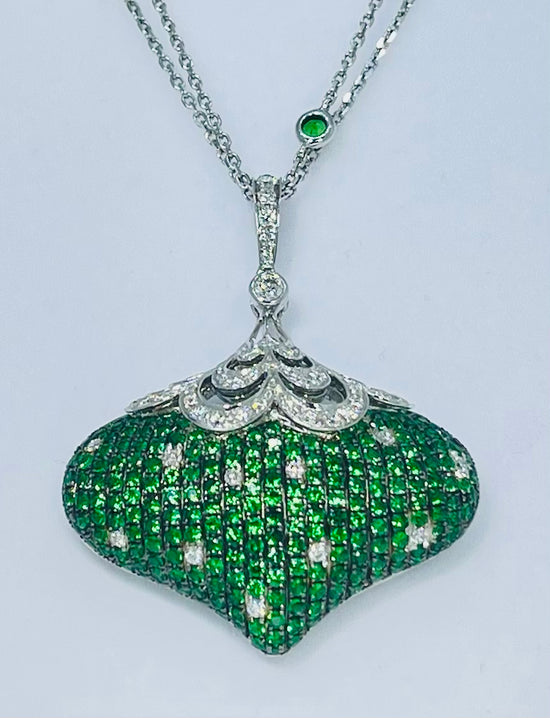 Green Tsavorite Ornament Necklace