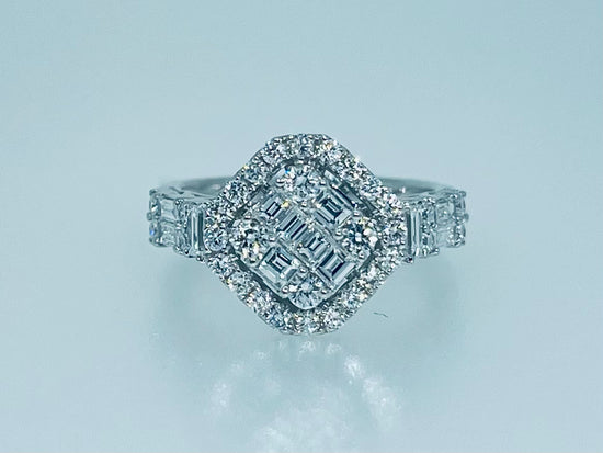 Square Shape Cluster Diamond Ring