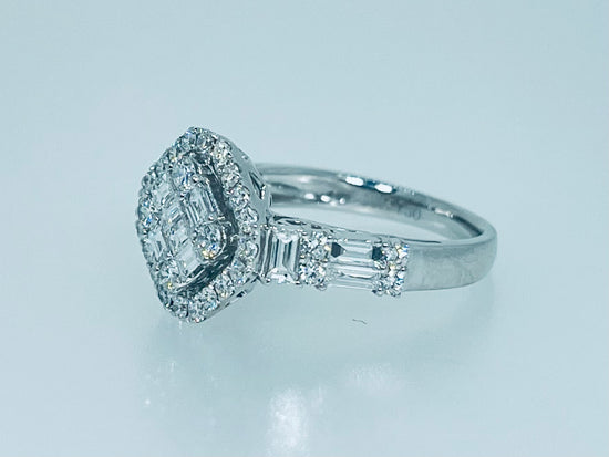 Square Shape Cluster Diamond Ring