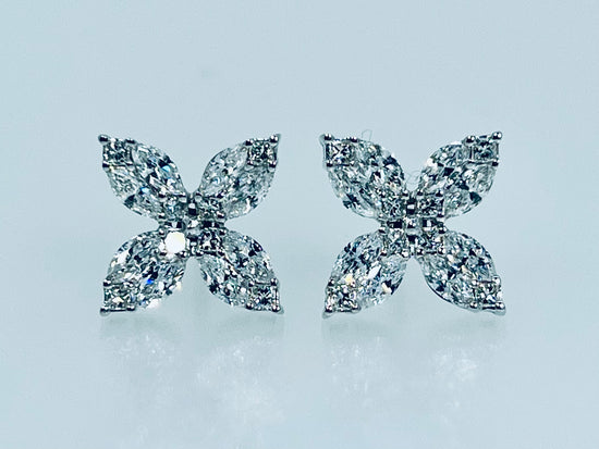 Marquis Diamond Stud Earrings