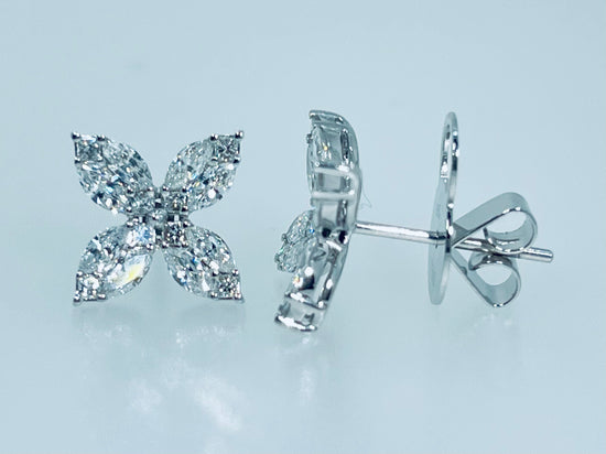 Marquis Diamond Stud Earrings