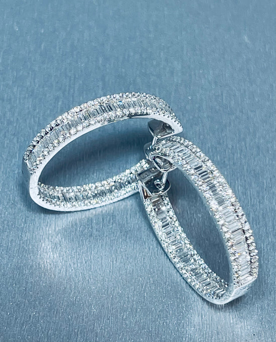 Diamond Large Hoops Earrings