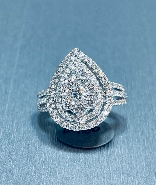 Pear Shape Cluster Diamond Ring